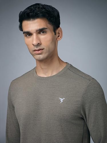 Image of TECHNOSPORT Men's Slim Fit Full Sleeve Round Neck T-Shirt, Double Cool Quick Dry Moisture Wicking Stretchable Sports Gym and Casual Wear
