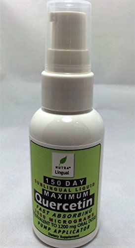 Maximum Quercetin 3,500 mcg (Equivalent to 1,200 mg Oral Dose) 150 Day Sublingual Liquid Supplement by NUTRA Lingual for Maximum Absorption