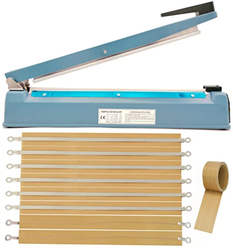 Termoselladora Sellador de Bolsas de Plastico 400mm Manual Pulso La Máquina de Envasado Sellador Térmico de Bolsas de Presión, Ancho del Sello de 5mm, 220V Impulse Heat Sealer for Mylar Plastic Bags