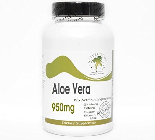 Aloe Vera 950mg ~ 200 Capsules - No Additives ~ Naturetition Supplements