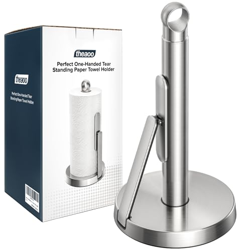 Theaoo Heavy-Duty Silver Paper Towel Holder