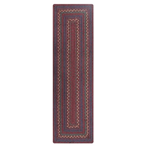 Jamestown Burgundy Long Table Runner 11x36, Jute, Rectangle - Country Decor for Dining Table, Easy to Clean