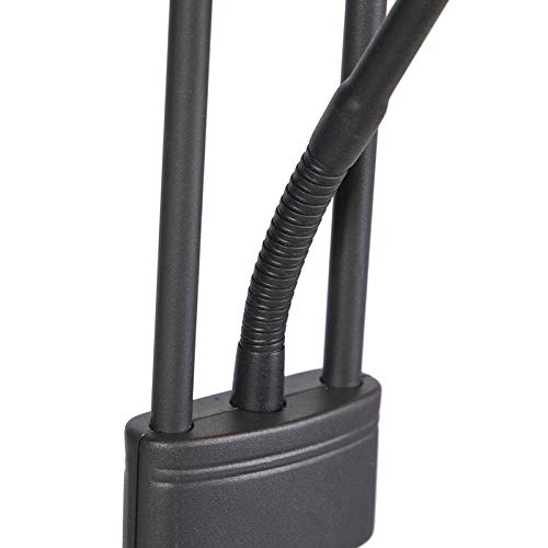 Qazqa Moderno Lámpara de pie negra flexo regulador LED - DIVA 2 Acero Redonda/Alargada Incluye LED Max. 2 x 18 Watt