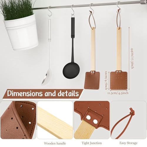 Matamoscas de largo alcance con mango de madera resistente pack de 8 unidades 3