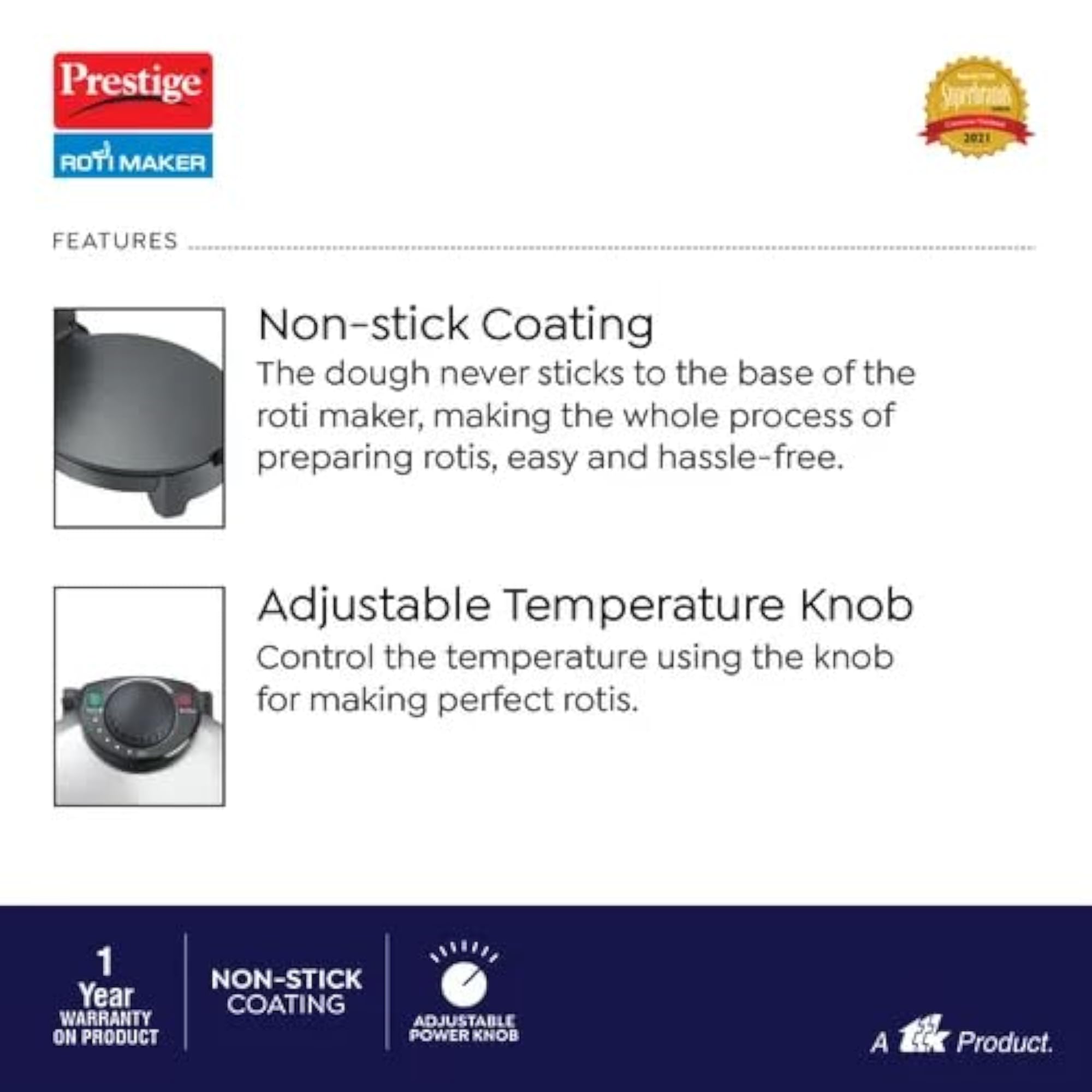 Plain Plate Roti Maker with Power Indicator