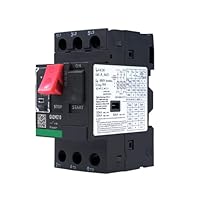 Motorschutzschalter 400V Motorleistungsschalter 690V 4-6.3A 3P Knopfsteuerungstyp Motorschutzschalter Bemessungsstoßspannung 6KV Schienenmontage (GV2ME10 Schwarz)