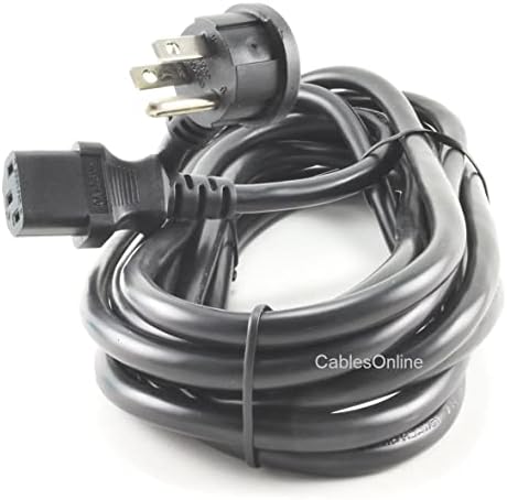 CablesOnline 15ft Flat Right-Angle NEMA 5-15P to IEC C13 AC Power Cable, 16 AWG, PC-31615L
