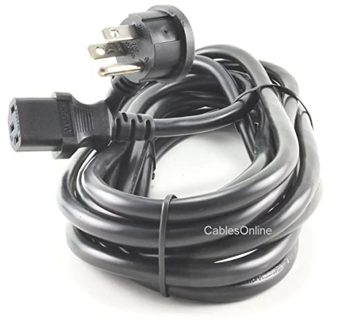 Cablesonline 15Ft Flat Right-Angle Nema 5-15P To Iec C13 Ac Power Cable, 16 Awg, Pc-31615L #TOP2