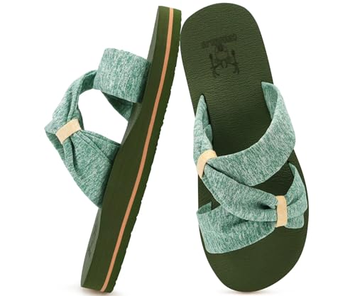Image of KuaiLu Womens Dressy Bow Sandals Arch Support Yoga Foam Cushion Comfortable Walking Slides Open Toe Summer Beach Indoor Outdoor Slippers
