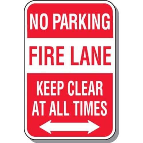 ���ԏ�Ȃ� Fire Lane Sign ���^���T�C�� �T�C��&�v���[�N �z�[���f�R���[�V���� 12x8�C���`/30x20cm