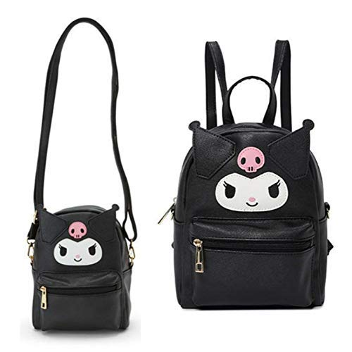 ADNOX Bandolera linda My Melody Kuromi Pu cuero hombro Messenger Bag pequeña mochila Crossbody Bolsas para las mujeres Niñas Crossbody bolsa Cover