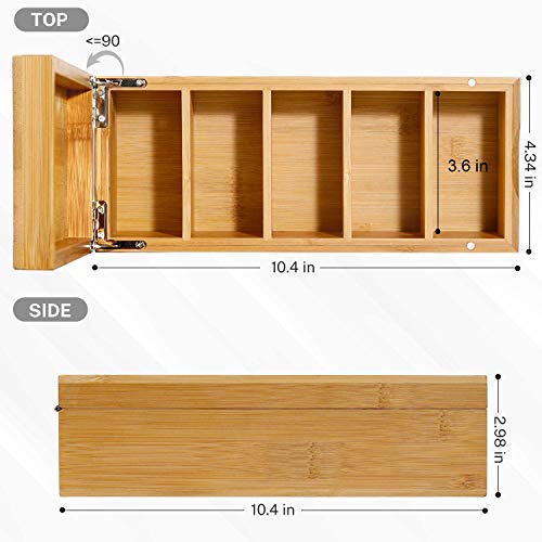 Maxgear Business Card Holder 2.2 X 3.5 Inches Index Cards Organizer Box Desktop Cards File Note Card Holders For Business Cards, Bamboo, 5 Divider Boards For 600 Cards, A-Z Tabs #TOP1