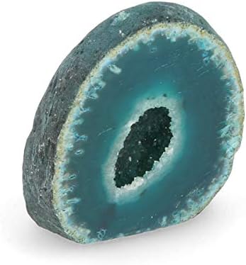Serafino Genuine Brazilian Agate Geode Blue Green (Green Teal)