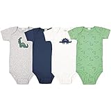Unisex Baby Bodys Kurzarm-Body aus 100% Baumwolle Sommer Pyjama Strampler Jumpsuit Babybodys für Baby Jungen Mädchen Kleinkind, 12-18 Monate, 4er-Pack
