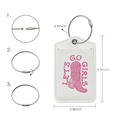 Yetmadi Preppy Pink Luggage Tag, Western Cowgirl Luggage Tags for Suitcases by Yetmadi - Used condition - Image 6