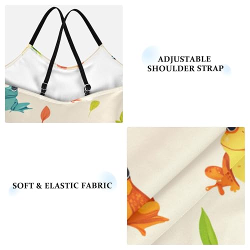 Colorful Frogs Girls One Piece Swimsuits Cartoon Sport Halter Swimwear Beach Bathing Suit 3T3