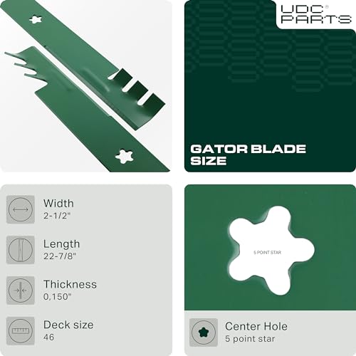 image for UDC Parts Mower Gator Mulching Blades for Husqvarna 46 Inch YTH22V46 Z