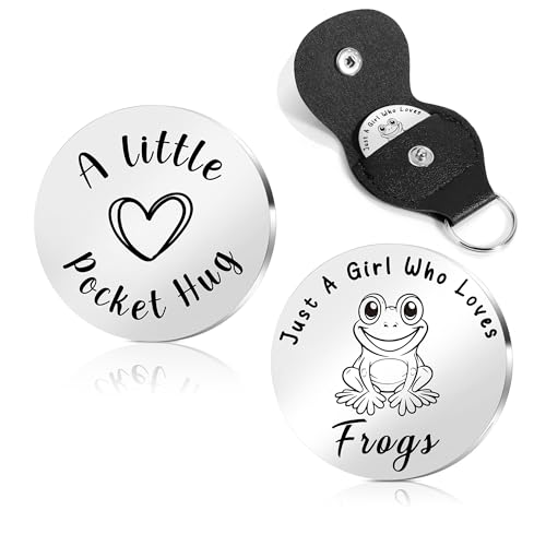 Frog Gifts For Women Frog Keyring Frog Lovers Gift Just A Girl Who Loves Frogs Crazy Frog Gift Pocket Hugs For Friends Frog Themed Gifts For Frog Lovers Frog Presents Christmas For Her Daughter