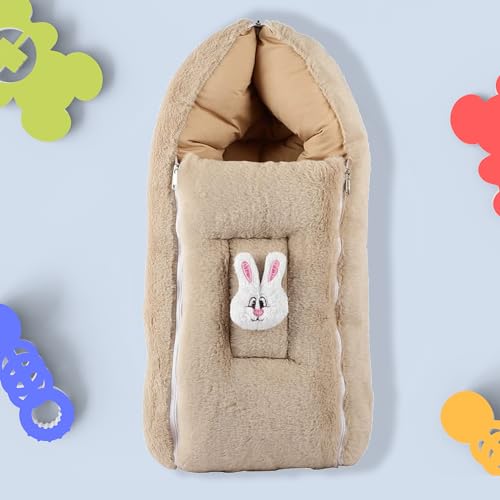 Image of Baby Sleeping Bag for Newborns Soft & Cozy Infant Carry Nest | 3-in-1 Baby Wrapper, Sleeping Sack & Carrier | Sleeping Pod | Baby Bedding Set, Baby Portable Bassinet (0-6 Months) Brown