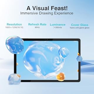 Viewedge Standalone Drawing Tablet No Computer Needed, Portable 11 Inch 90Hz Refresh Rate Anti-Glare Screen, Tilt-Alignment Pen Android 14 6GB RAM 128GB ROM 1TB Expand, 8000mAh Battery