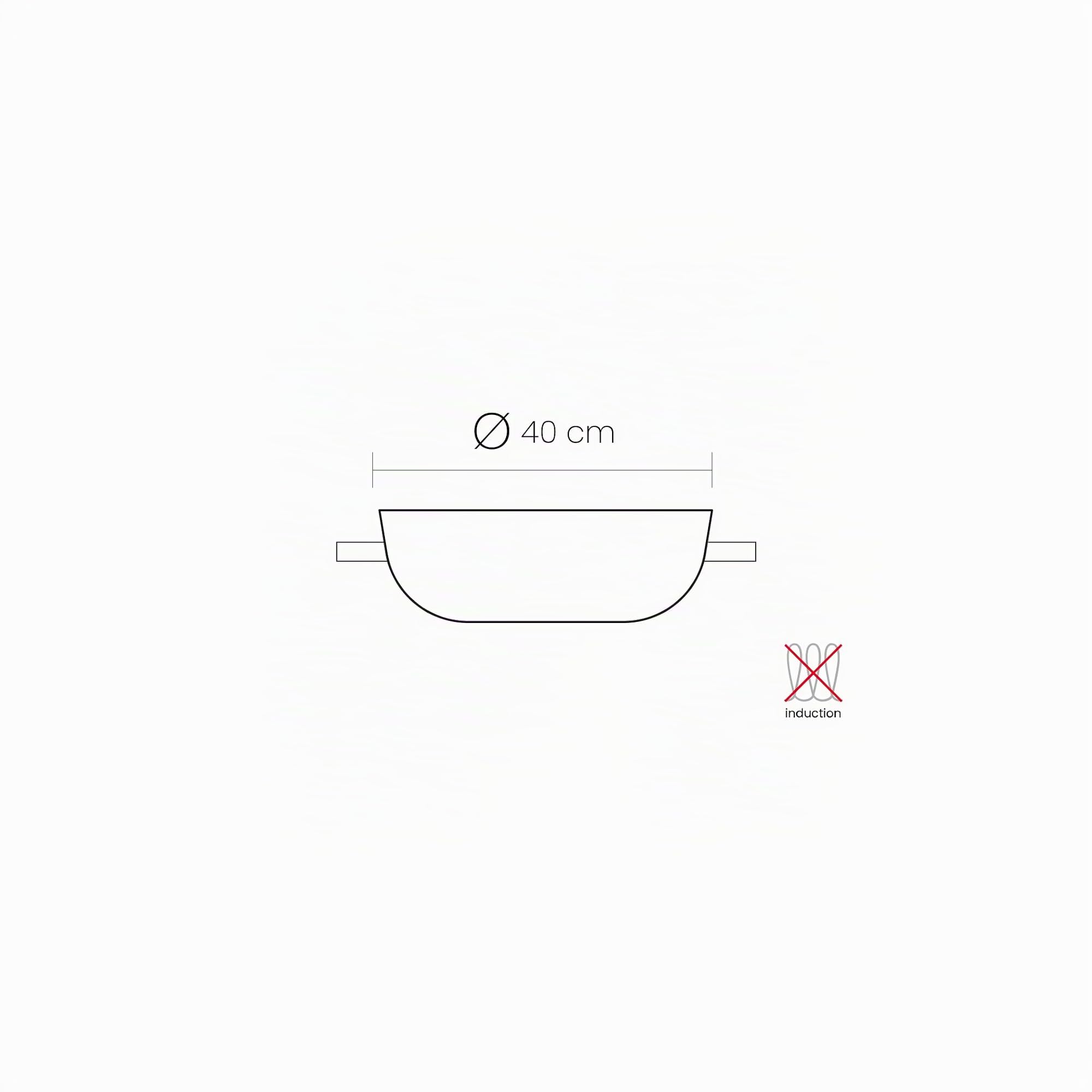 Ibili 403340 I-Chef, Padella con fondo alto e manici, 40 cm