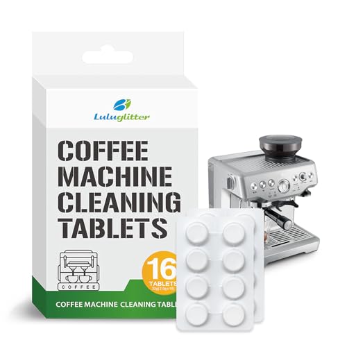 LULUGLITTER Tablettes de nettoyage pour machine à expresso compatibles avec Breville Barista Express, Gaggia, Delonghi, Jura, Philips, 16 languettes, élimine...