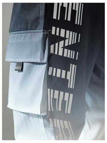 OYOANGLE Men's Ombre Letter Graphic Print Sports Jogger Pants Workout Athletic Cargo Trousers4
