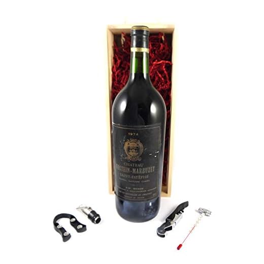 Chateau Hostein Marbuzet 1974 St Estephe MAGNUM in einer Geschenkbox, da zu 4 Weinaccessoires, 1 x 1500ml