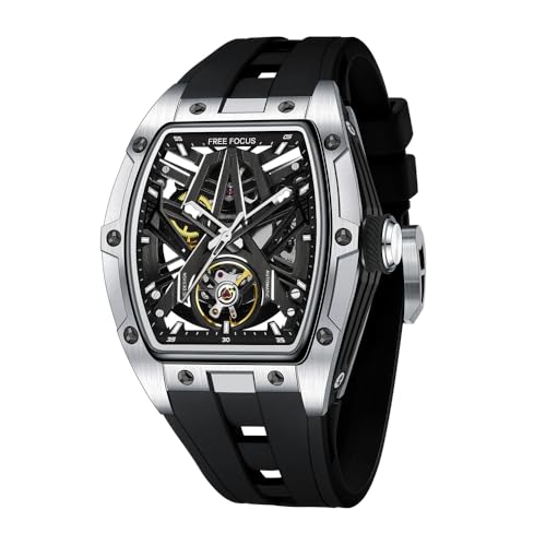 FF FREE FOCUS Unique Men Watches,Automatic Mechanical Watch,Luxury Hollow Tonneau