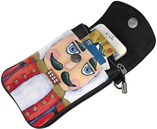 Crazy Design Nutcracker Blue Women Soft PU Leather Cellphone Purse Wallet Handbag Small Crossbody Shoulder Bag4