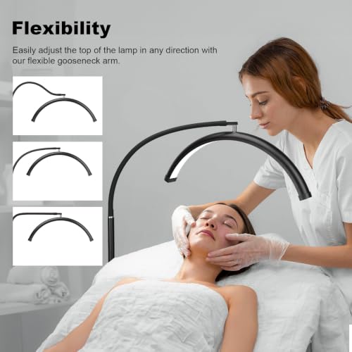 Image of Half Moon LED Floor Light - Professional Shadow-Free Lamp for Lash Techs, Estheticians & Tattoo Artists | Remote Control & Dimmable for Eyelash Extensions, Nail Art, Home & Office