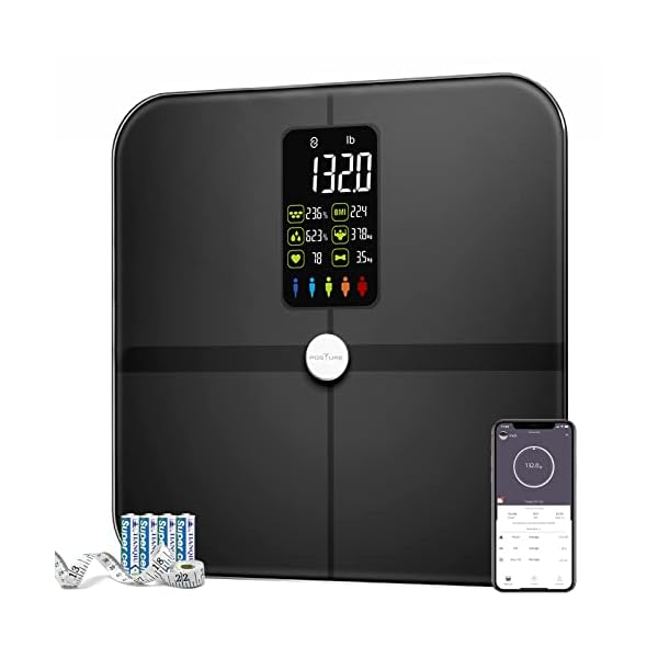 Body Fat Scale, Posture Extra Large Display Digital Bathroom Wireless Weight Scale Composition Analyzer with Heart Rate…