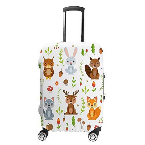 Housse de valise animaux de la forêt pour des vacances sans rayures