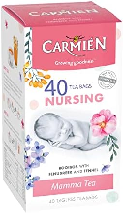 Breastfeeding Tea for Nursing & Lactation  Supports Milk Supply  Naturally Caffeine Free & High In Antioxidants  40 Fenugreek, Red Bush & Fennel Biodegradable Teabags