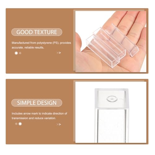 Cuvette de plástico desechable estándar de 10 piezas para análisis precisos en laboratorios 3