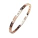 Baoli Zircon Jewelry Roman Numerals Bangle Bracelet for Women (rose gold)