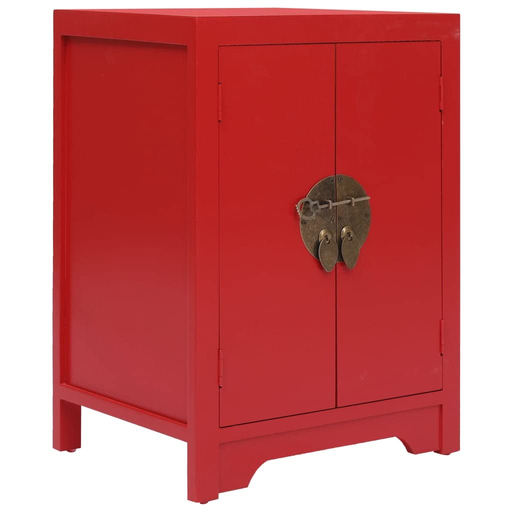 vidaXL Table de Chevet Table de Nuit Armoire de Chevet Bout de Canapé Chambre à Coucher Salon Maison Intérieur Rouge Bois de Paulownia