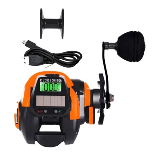 �ނ胊�[�� USB �ƃ\�[���[�[�d�d�q Baitcasting Led �X�N���[�� 7.2:1 �C���h���L���X�g�h�����z�C�[������ �g���₷��(Black)