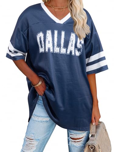 Women Football Jersey Football Mom Shirt Football V Neck Shirt Gameday Season Tops Short Sleeve Tee2