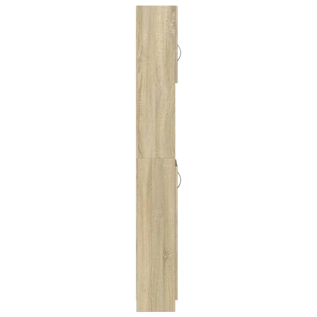 VidaXL Armario de Baño de Madera de Ingeniería Color Roble 32x25,5x190 cm, Mueble de Almacenaje para Baño