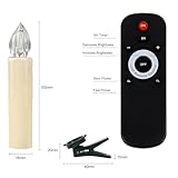 OZAVO Led Christmas Tree Candles with Remote 20 pcs Wireless Flameless Flickering Clip-on Taper Candle Light for New Year Wedding Birthday Party - Image 5