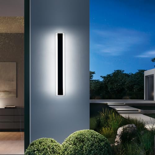 Image of Mikeru 60cm Outdoor Wall Light, Cool White, IP65 Waterproof, Modern LED Vertical Long Wall Light for Patio, Garden, Balcony