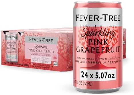 Fever-Tree Sparkling Pink Grapefruit โ Premium Soda Mixer for Cocktails and Mocktails, 5.1 fl oz Cans, Pack of 24 โ Naturally Sourced, Non-GMO