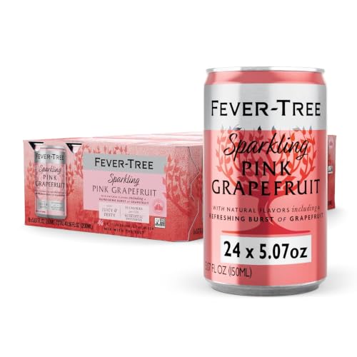 Image of Fever-Tree Sparkling Pink Grapefruit - Premium Soda Mixer for Cocktails and Mocktails, 5.1 fl oz Cans, Pack of 24 - Naturally Sourced, Non-GMO