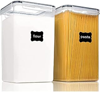 Stuurvnee 2PCS Food Storage Containers with Airtight 6.5L, for Flour, Sugar, Baking Supply and Dry Food Storage
