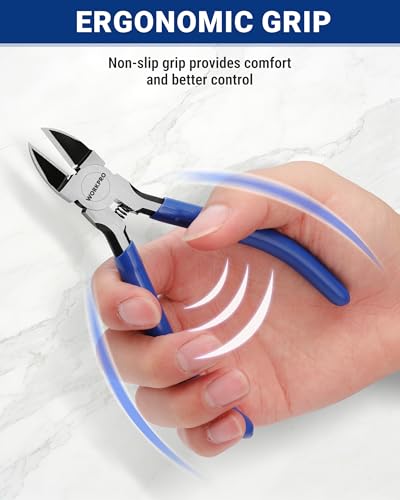 Image of WORKPRO 6 Pack Wire Cutters, 6 Inch Precision Flush Cutters, Side Cutters