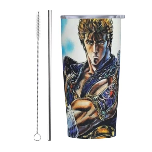 ジョジョの奇妙な冒険 アニメ ストロー&ストローブラシ付き マグカップ コーヒーカップ 600ml コンビニカップ タンブラー ステンレス製 保冷 保温 車用 蓋付き 持ち運び 水筒 大容量 直飲み キャラクター 人気 プレゼント