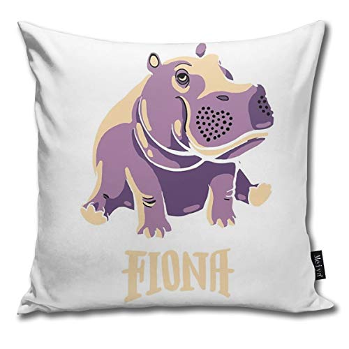 Throw Pillow Cover Case For Bedroom Couch Sofa Home Decor Vintage Fiona The Hippo Shirt Teamfiona Merch Cute Baby Hippo Pattern Square 18x18 Inches