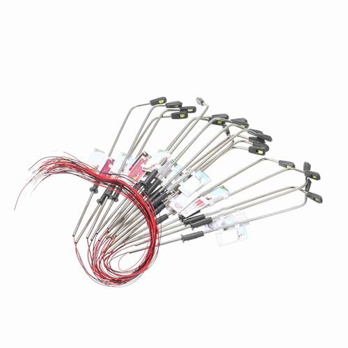 Railway Street Lighting Model, 20pcs White Model Street Lights Layout Lamppost for Model Enthusiasts (warm white & scale 1)
