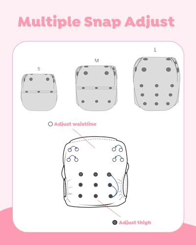 Image of ALVABABY Large Cloth Swim Diaper 3pcs Baby Toddler Infant Snap Reusable Adjustable Swimming Diaper Baby Boy and Girl 3ZSWY75